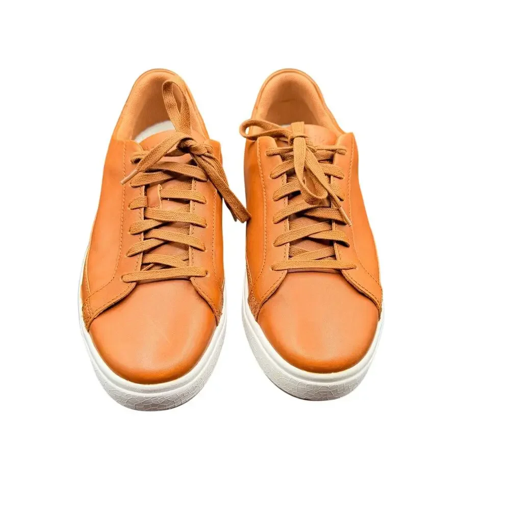 Kizik Vegas Leather Hands Free Sneakers Cognac Brown Men’s 9 W women’s 10.5 W